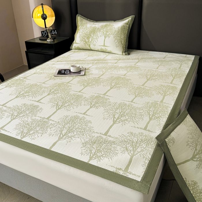 91家纺网 家纺一手货源 找家纺 凯罗 2026新款凉豆豆简约时尚风凉感豆豆凉席床席床笠-床席款 发财树-薄荷绿