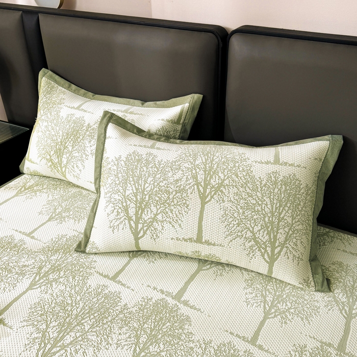 91家纺网 家纺一手货源 找家纺 凯罗 2026新款凉豆豆简约时尚风凉感豆豆凉席床席床笠-床席款 发财树-薄荷绿