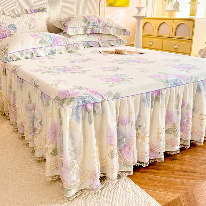 91家纺网 家纺一手货源 找家纺 （总）美达家纺 2025新款亲肤舒适全棉公主风单床裙四件套