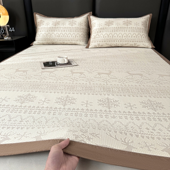 凯罗 2026新款凉豆豆简约时尚风凉感豆豆凉席床席床笠-床席款 鹿漫漫-奶咖