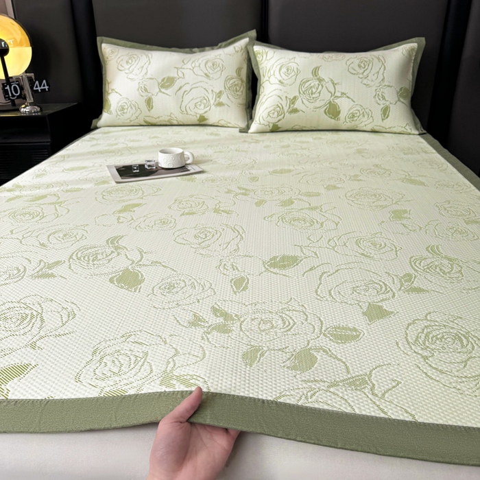 凯罗 2026新款凉豆豆简约时尚风凉感豆豆凉席床席床笠-床席款 曼塔玫瑰-碧绿