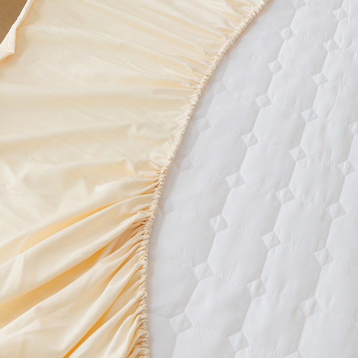 91家纺网 家纺一手货源 找家纺 胜权家纺 2026新款A类雪融丝凉感夹棉床笠可调节松紧活扣凉席 雪融丝-东方黄