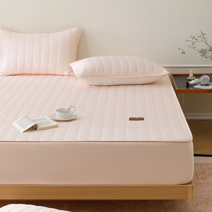 91家纺网 家纺一手货源 找家纺 胜权家纺 2026新款A类雪融丝凉感夹棉床笠可调节松紧活扣凉席 雪融丝-芳华玉