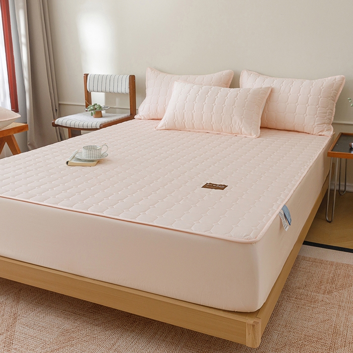 91家纺网 家纺一手货源 找家纺 胜权家纺 2026新款A类雪融丝凉感夹棉床笠可调节松紧活扣凉席 雪融丝-芳华玉