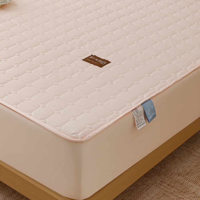 91家纺网 家纺一手货源 找家纺 胜权家纺 2026新款A类雪融丝凉感夹棉床笠可调节松紧活扣凉席 雪融丝-芳华玉