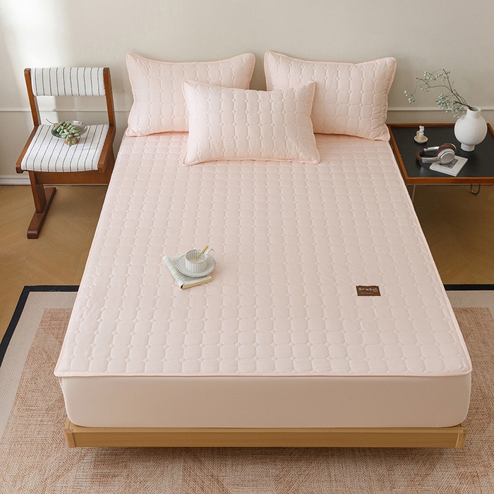 91家纺网 家纺一手货源 找家纺 胜权家纺 2026新款A类雪融丝凉感夹棉床笠可调节松紧活扣凉席 雪融丝-芳华玉