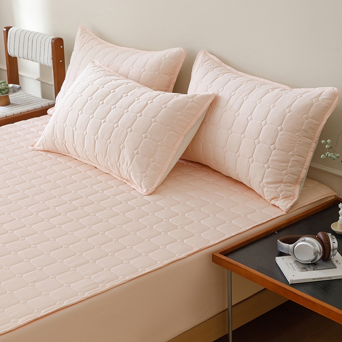 91家纺网 家纺一手货源 找家纺 胜权家纺 2026新款A类雪融丝凉感夹棉床笠可调节松紧活扣凉席 雪融丝-芳华玉