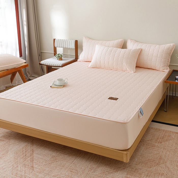 91家纺网 家纺一手货源 找家纺 胜权家纺 2026新款A类雪融丝凉感夹棉床笠可调节松紧活扣凉席 雪融丝-芳华玉