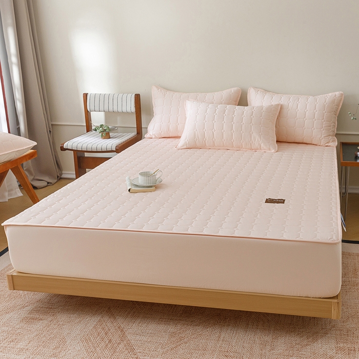 91家纺网 家纺一手货源 找家纺 胜权家纺 2026新款A类雪融丝凉感夹棉床笠可调节松紧活扣凉席 雪融丝-芳华玉