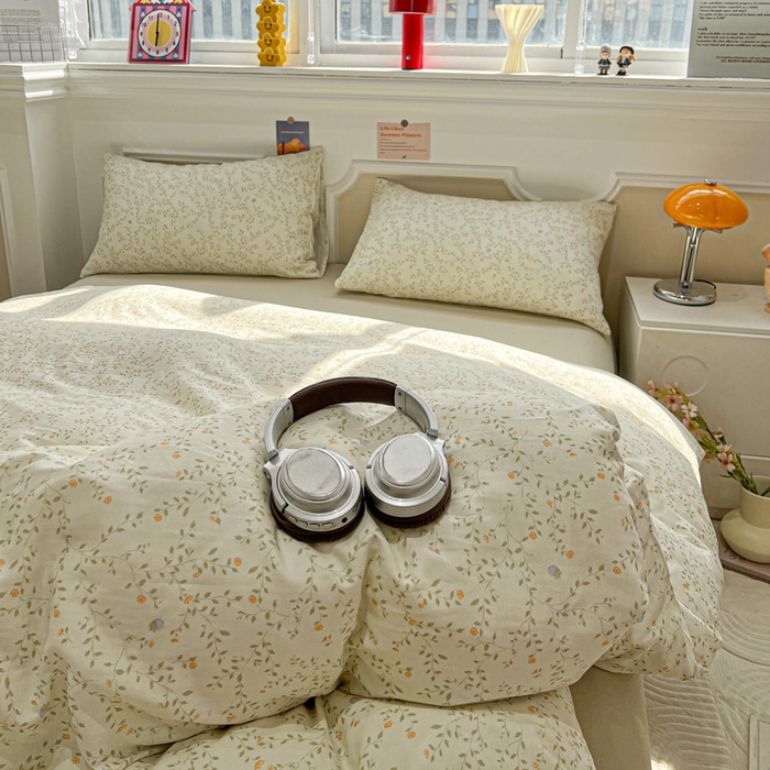 91家纺网 家纺一手货源 找家纺 亿梵家居 2026新款A类母婴级有氧纯棉印花双面全棉双层纱四件套-床拍图风晚