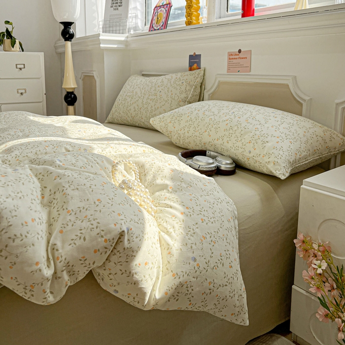 91家纺网 家纺一手货源 找家纺 亿梵家居 2026新款A类母婴级有氧纯棉印花双面全棉双层纱四件套-床拍图风晚