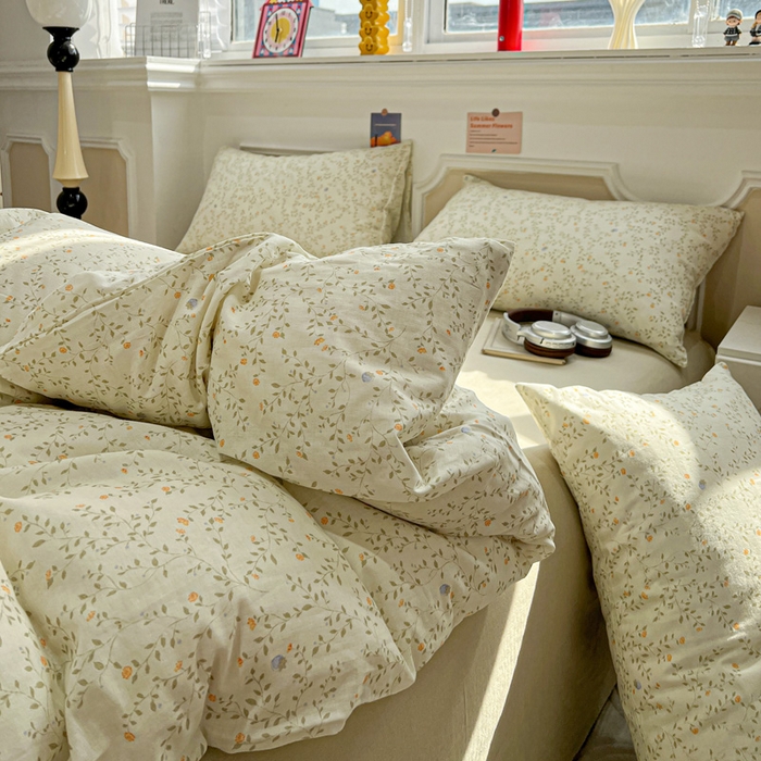 91家纺网 家纺一手货源 找家纺 亿梵家居 2026新款A类母婴级有氧纯棉印花双面全棉双层纱四件套-床拍图风晚