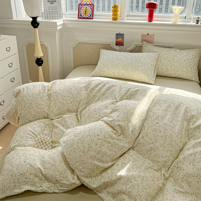 91家纺网 家纺一手货源 找家纺 亿梵家居 2026新款A类母婴级有氧纯棉印花双面全棉双层纱四件套-床拍图风晚