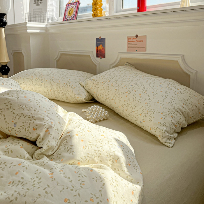 91家纺网 家纺一手货源 找家纺 亿梵家居 2026新款A类母婴级有氧纯棉印花双面全棉双层纱四件套-床拍图风晚