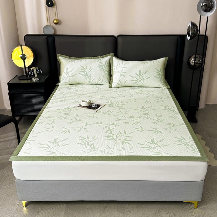 91家纺网 家纺一手货源 找家纺 凯罗 2026新款凉豆豆简约时尚风凉感豆豆凉席床席床笠-床席款 上春山-碧绿