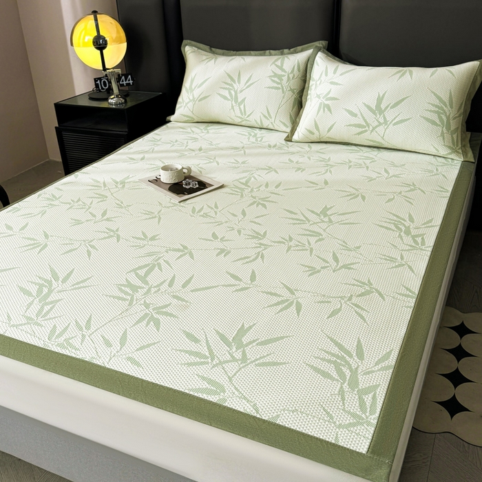 91家纺网 家纺一手货源 找家纺 凯罗 2026新款凉豆豆简约时尚风凉感豆豆凉席床席床笠-床席款 上春山-碧绿