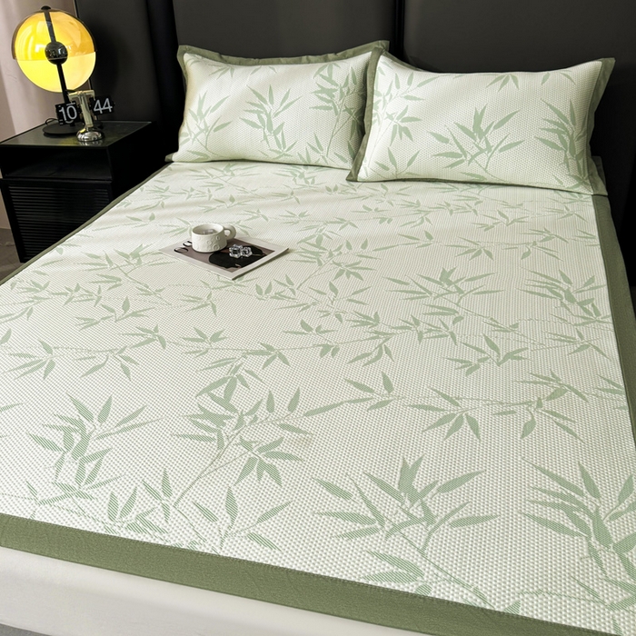 91家纺网 家纺一手货源 找家纺 凯罗 2026新款凉豆豆简约时尚风凉感豆豆凉席床席床笠-床席款 上春山-碧绿