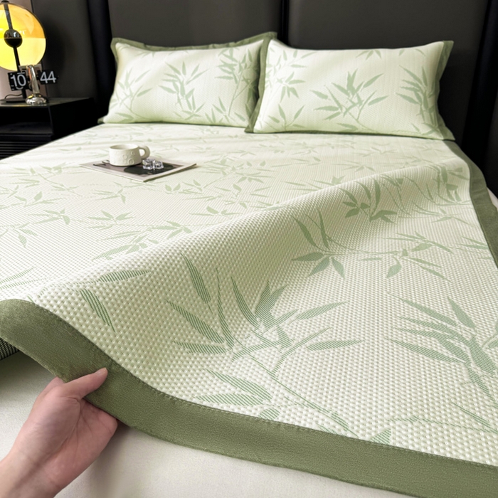 91家纺网 家纺一手货源 找家纺 凯罗 2026新款凉豆豆简约时尚风凉感豆豆凉席床席床笠-床席款 上春山-碧绿