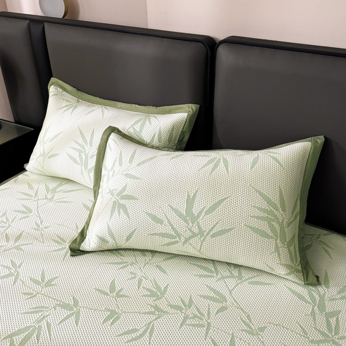 91家纺网 家纺一手货源 找家纺 凯罗 2026新款凉豆豆简约时尚风凉感豆豆凉席床席床笠-床席款 上春山-碧绿