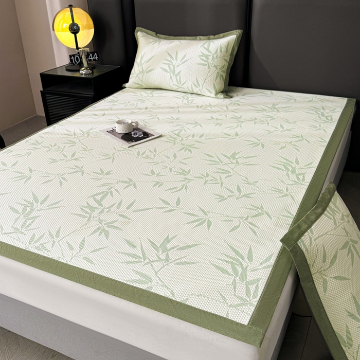 91家纺网 家纺一手货源 找家纺 凯罗 2026新款凉豆豆简约时尚风凉感豆豆凉席床席床笠-床席款 上春山-碧绿