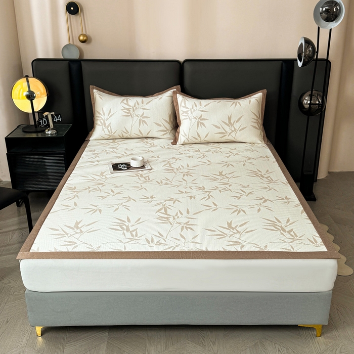 91家纺网 家纺一手货源 找家纺 凯罗 2026新款凉豆豆简约时尚风凉感豆豆凉席床席床笠-床席款 上春山-奶咖