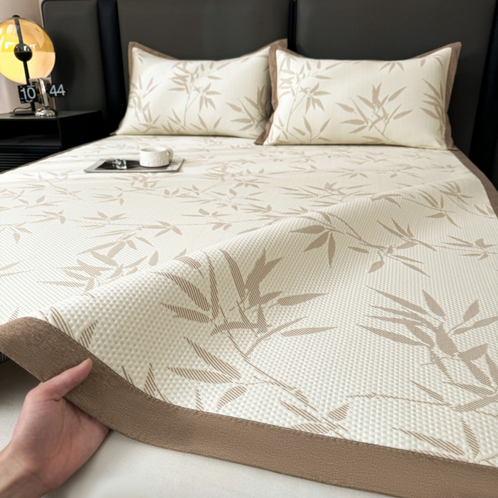 91家纺网 家纺一手货源 找家纺 凯罗 2026新款凉豆豆简约时尚风凉感豆豆凉席床席床笠-床席款 上春山-奶咖