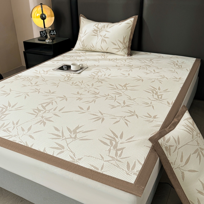 91家纺网 家纺一手货源 找家纺 凯罗 2026新款凉豆豆简约时尚风凉感豆豆凉席床席床笠-床席款 上春山-奶咖