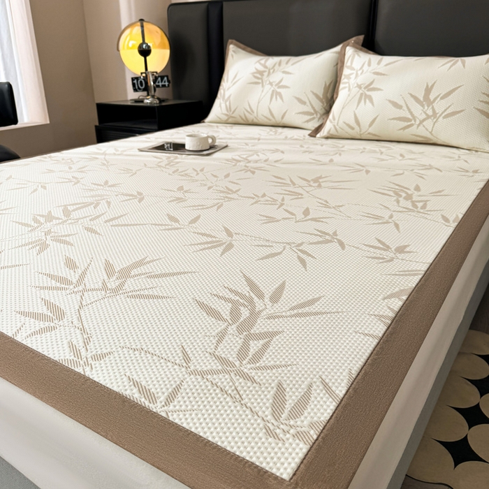 91家纺网 家纺一手货源 找家纺 凯罗 2026新款凉豆豆简约时尚风凉感豆豆凉席床席床笠-床席款 上春山-奶咖