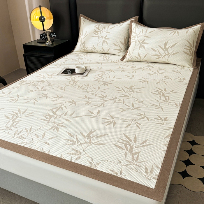 91家纺网 家纺一手货源 找家纺 凯罗 2026新款凉豆豆简约时尚风凉感豆豆凉席床席床笠-床席款 上春山-奶咖