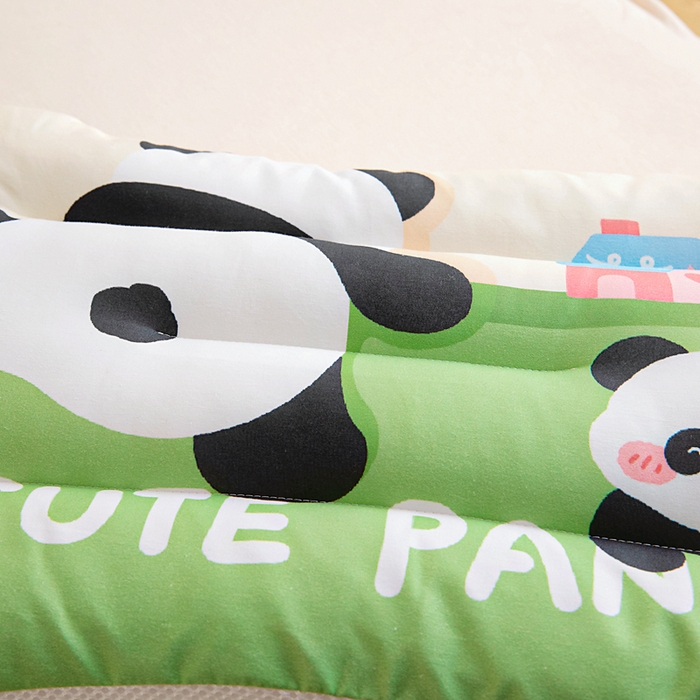 91家纺网 家纺一手货源 找家纺 鱼宝 2026新款A类全棉40S数码印花原创大版卡通豆豆枕枕头枕芯 熊猫