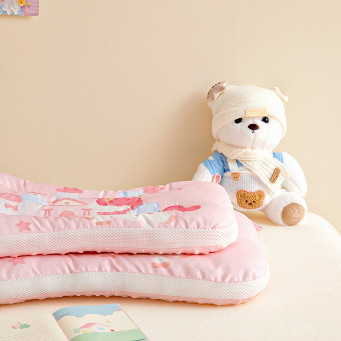 91家纺网 家纺一手货源 找家纺 鱼宝 2026新款A类全棉40S数码印花原创大版卡通豆豆枕枕头枕芯 小马城堡