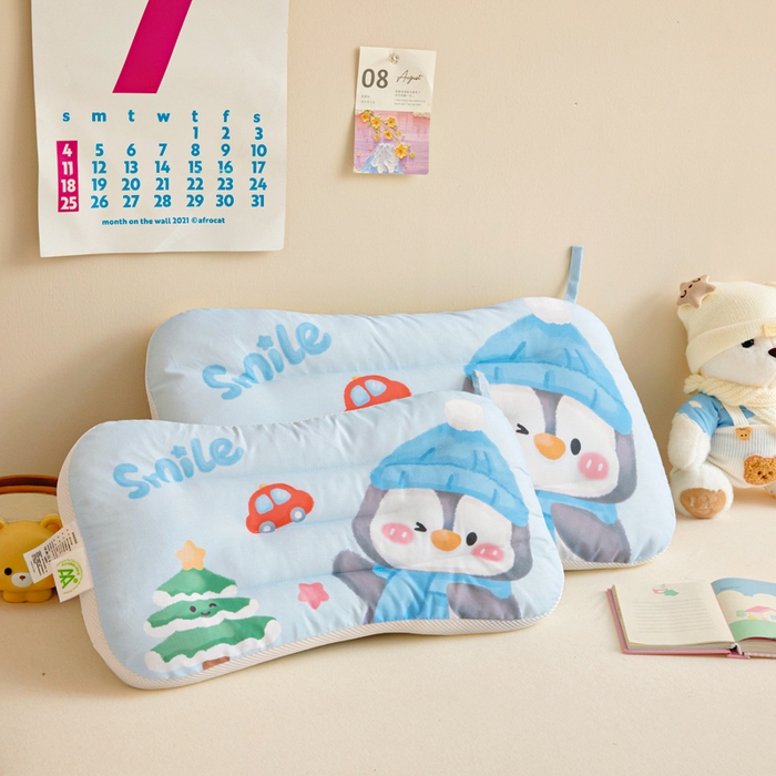 鱼宝 2026新款A类全棉40S数码印花原创大版卡通豆豆枕枕头枕芯 企鹅