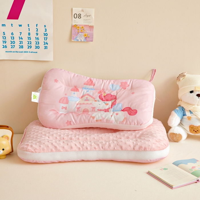 91家纺网 家纺一手货源 找家纺 鱼宝 2026新款A类全棉40S数码印花原创大版卡通豆豆枕枕头枕芯 小马城堡