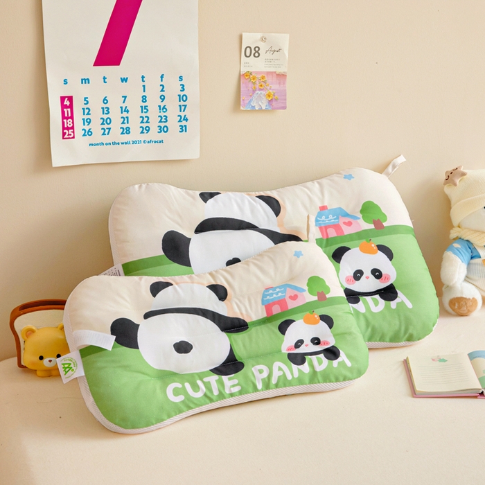鱼宝 2026新款A类全棉40S数码印花原创大版卡通豆豆枕枕头枕芯 熊猫