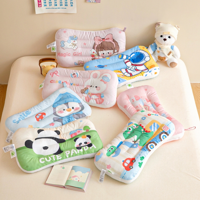 鱼宝 2026新款A类全棉40S数码印花原创大版卡通豆豆枕枕头枕芯 组合图（仅供展示不可下单）