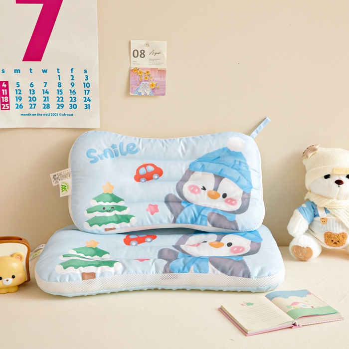 91家纺网 家纺一手货源 找家纺 鱼宝 2026新款A类全棉40S数码印花原创大版卡通豆豆枕枕头枕芯 企鹅