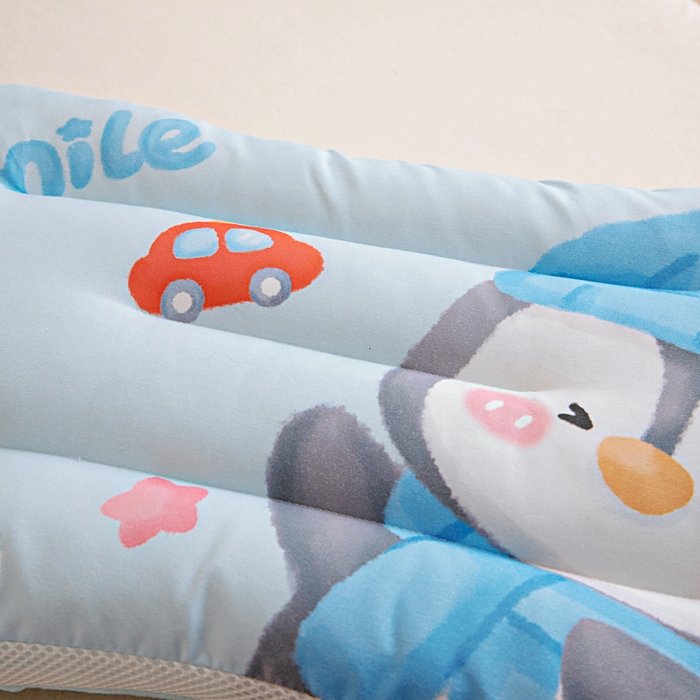 91家纺网 家纺一手货源 找家纺 鱼宝 2026新款A类全棉40S数码印花原创大版卡通豆豆枕枕头枕芯 企鹅