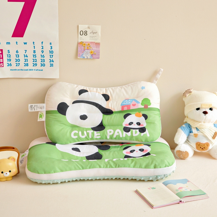 91家纺网 家纺一手货源 找家纺 鱼宝 2026新款A类全棉40S数码印花原创大版卡通豆豆枕枕头枕芯 熊猫