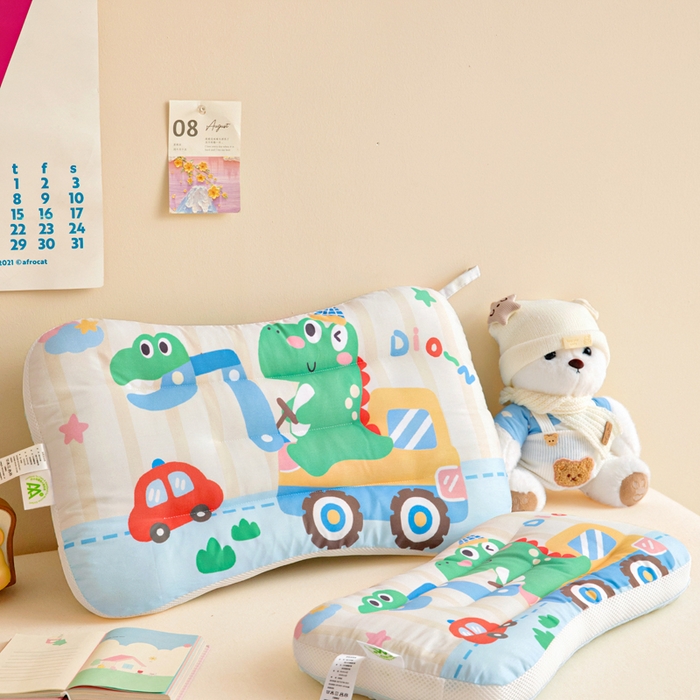 91家纺网 家纺一手货源 找家纺 鱼宝 2026新款A类全棉40S数码印花原创大版卡通豆豆枕枕头枕芯 恐龙小车