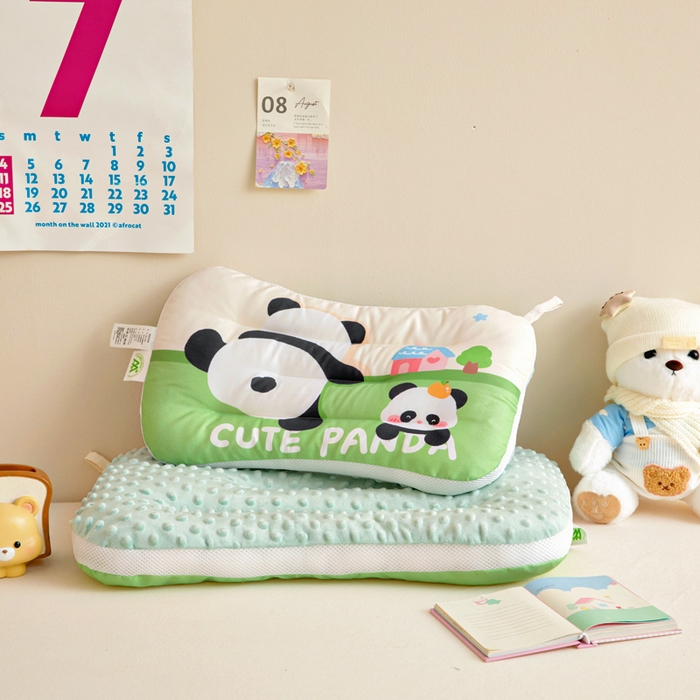 91家纺网 家纺一手货源 找家纺 鱼宝 2026新款A类全棉40S数码印花原创大版卡通豆豆枕枕头枕芯 熊猫