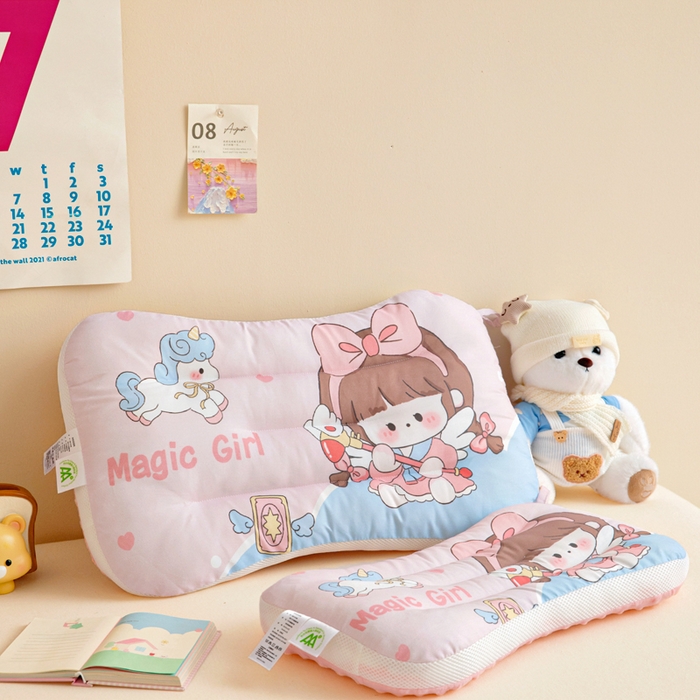 91家纺网 家纺一手货源 找家纺 鱼宝 2026新款A类全棉40S数码印花原创大版卡通豆豆枕枕头枕芯 甜梦公主