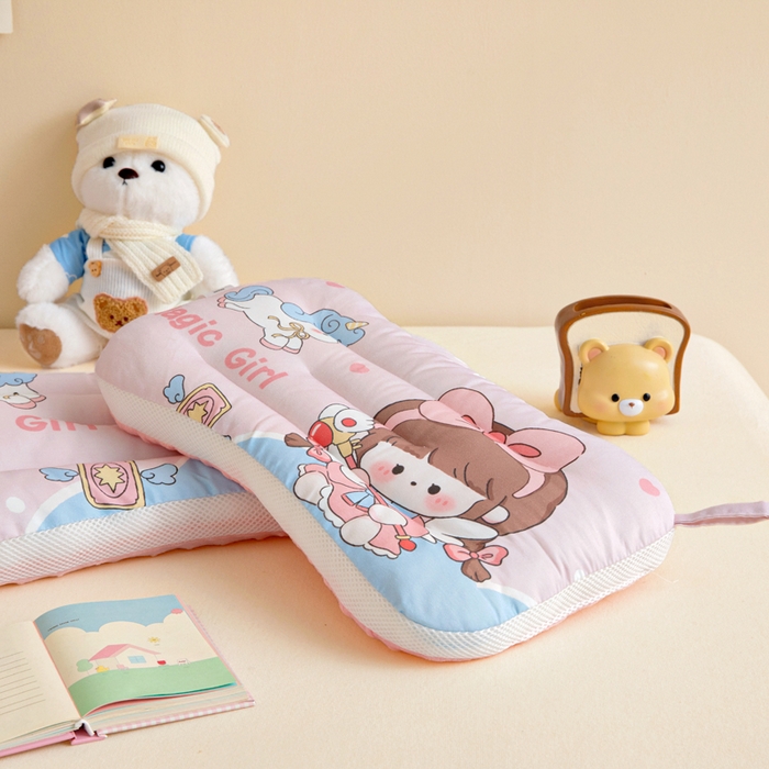 91家纺网 家纺一手货源 找家纺 鱼宝 2026新款A类全棉40S数码印花原创大版卡通豆豆枕枕头枕芯 甜梦公主