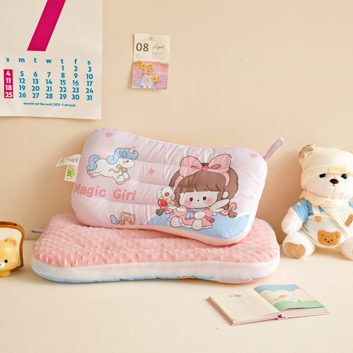 91家纺网 家纺一手货源 找家纺 鱼宝 2026新款A类全棉40S数码印花原创大版卡通豆豆枕枕头枕芯 甜梦公主