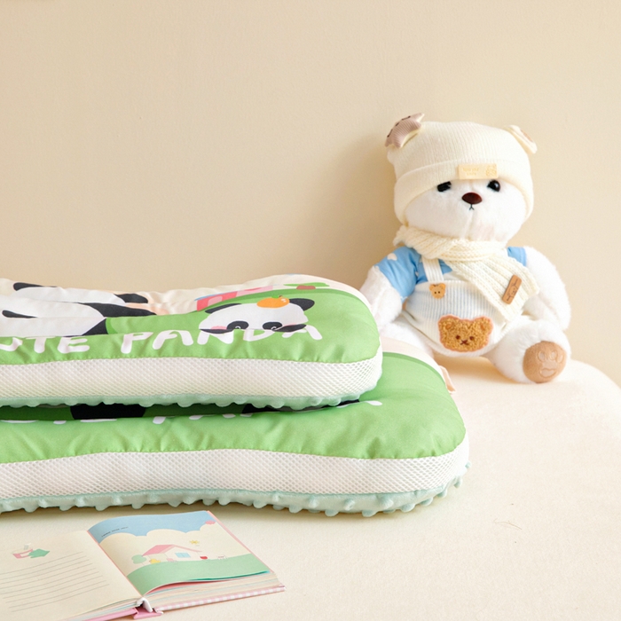 91家纺网 家纺一手货源 找家纺 鱼宝 2026新款A类全棉40S数码印花原创大版卡通豆豆枕枕头枕芯 熊猫