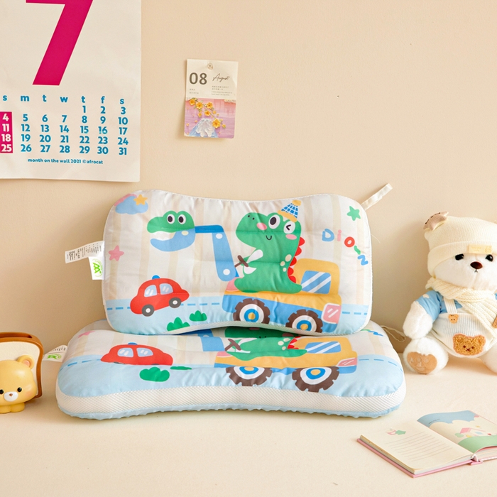 91家纺网 家纺一手货源 找家纺 鱼宝 2026新款A类全棉40S数码印花原创大版卡通豆豆枕枕头枕芯 恐龙小车