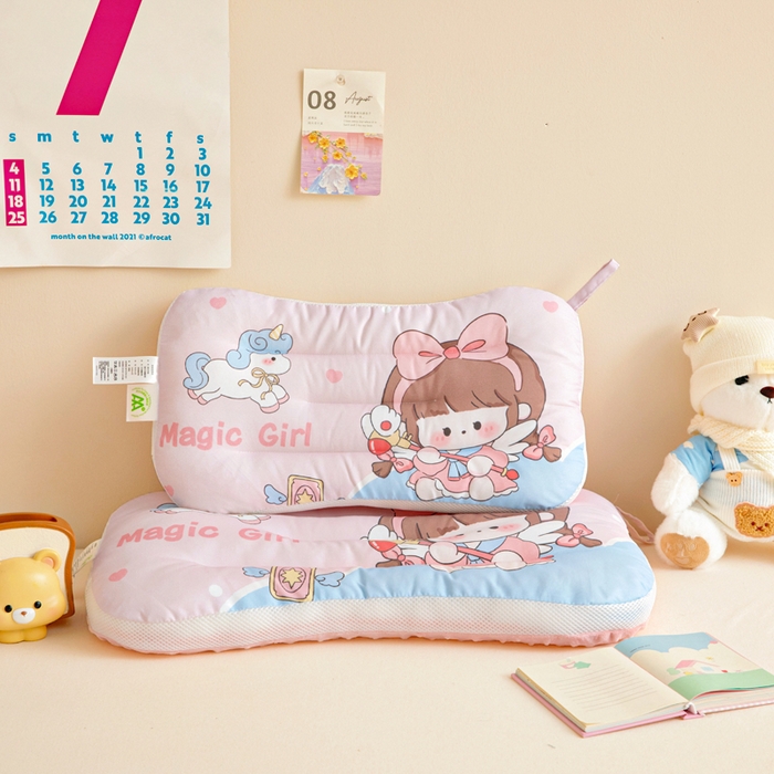 91家纺网 家纺一手货源 找家纺 鱼宝 2026新款A类全棉40S数码印花原创大版卡通豆豆枕枕头枕芯 甜梦公主