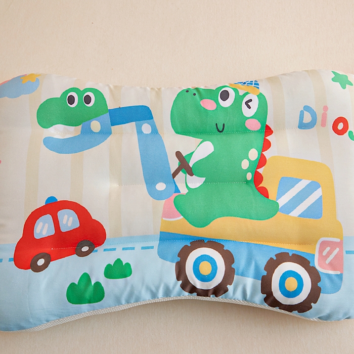 91家纺网 家纺一手货源 找家纺 鱼宝 2026新款A类全棉40S数码印花原创大版卡通豆豆枕枕头枕芯 恐龙小车