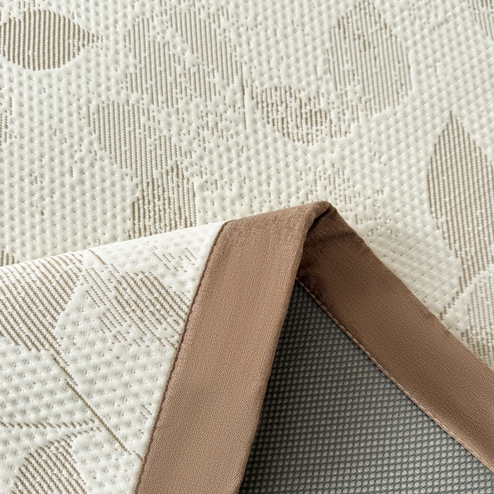 91家纺网 家纺一手货源 找家纺 凯罗 2026新款凉豆豆简约时尚风凉感豆豆凉席床席床笠-床席款 夏叶-奶咖