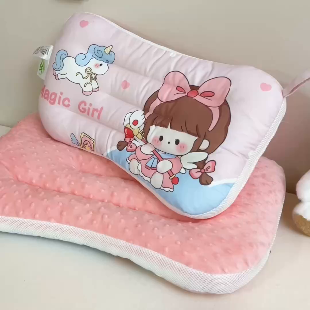 91家纺网 家纺一手货源 找家纺 鱼宝 2026新款A类全棉40S数码印花原创大版卡通豆豆枕枕头枕芯 甜梦公主