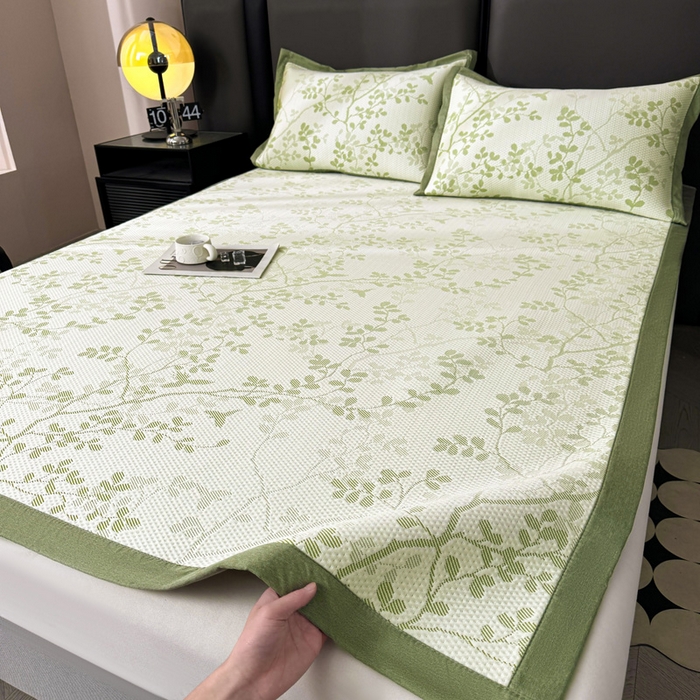 91家纺网 家纺一手货源 找家纺 凯罗 2026新款凉豆豆简约时尚风凉感豆豆凉席床席床笠-床席款 纤藤集-薄荷绿